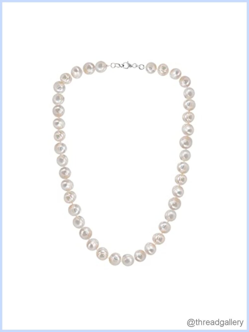 Cultured Freshwater Baroque Pearl Bead Necklace 19-Inch Lobster Clasp Women